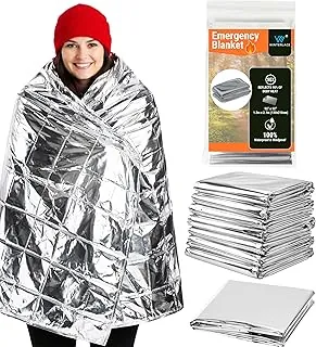 Winterlace Paquete de 25 mantas de emergencia (52 x 82 pulgadas) termales de Mylar para supervivencia, rescate y campamento, reflectantes (25 unidades)