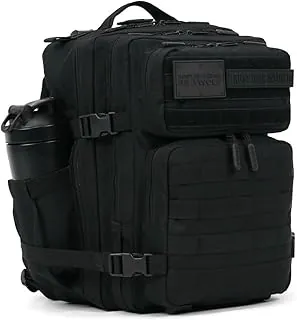 WOLFpak Mochila táctica de gimnasio de 25L (edición Nightshade) material Oxford duradero 1000D impermeable con correas Molle, bolsillo para laptop y portavasos dobles