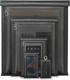 yaokvide Bolsas Faraday grandes, paquete de 5 jaulas Faraday para portátiles, tabletas, teléfonos y llaves de coche, protector de llavero Faraday, resistente al fuego e impermeable, bolsa de bloqueo
