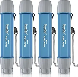 Yuclet Paquete de 4 Pajillas Filtro de Agua, Sistema de Filtración de Agua Personal Portátil, Purificador de Agua de Supervivencia, Preparación para Emergencias para Acampada, Senderismo, Agua Potable
